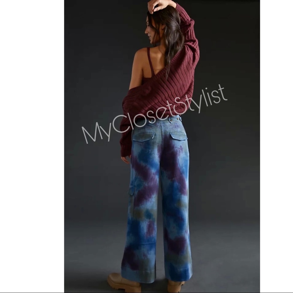 Pilcro the High Wide Aviator Festival Pants Jeans 28 NWT $160 Anthropologie new - Picture 5 of 7
